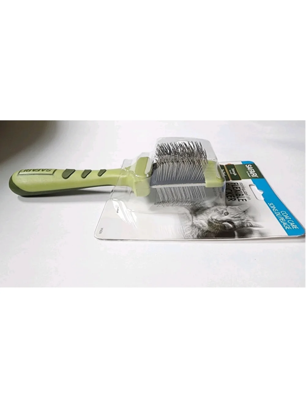 Safari by Coastal Cat Flexible Slicker Brush Stainless Steel Pins Green W426 NEW